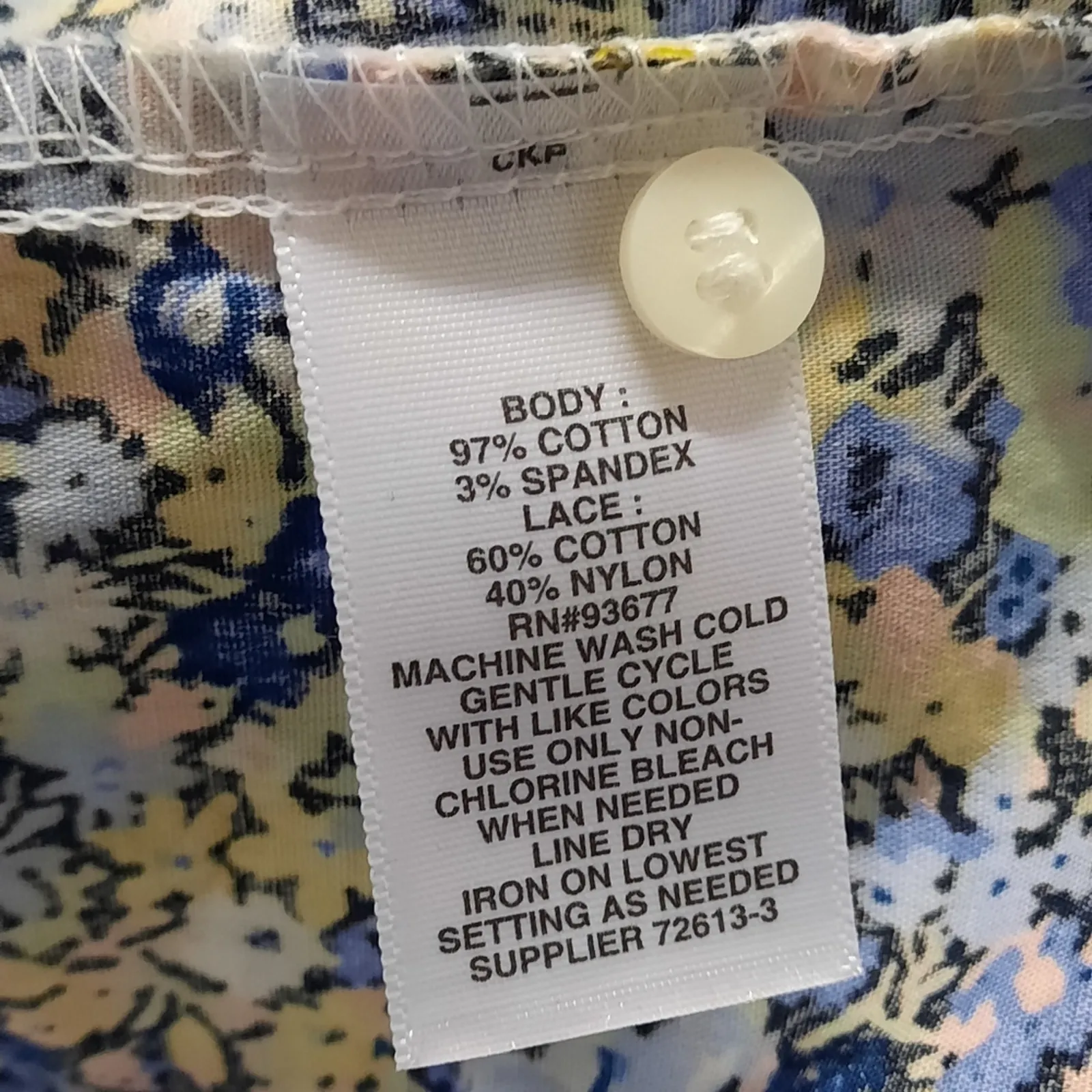 Belle & Sky Peasant Top Women Small Blue Floral Lace Boho Y2K Cottagecore Fairy - Image 8