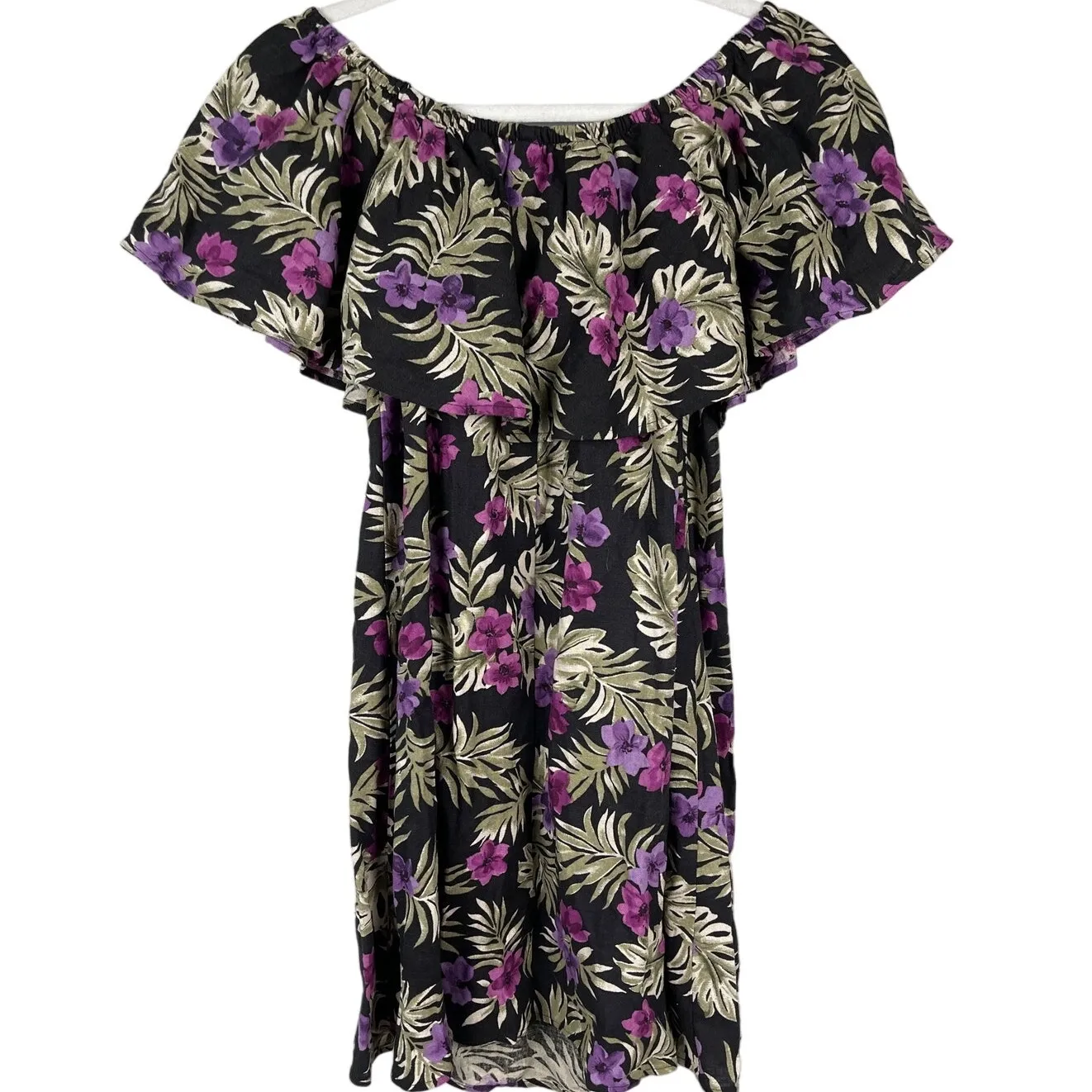 Reformation Off-The-Shoulder Nashville Linen‎ Dress in Lanai Tropical Size Small - Image 9