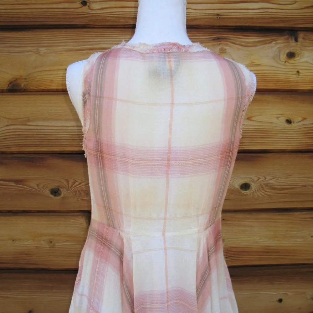 Elizabeth and James Pink Cream Plaid Dress - Image 7