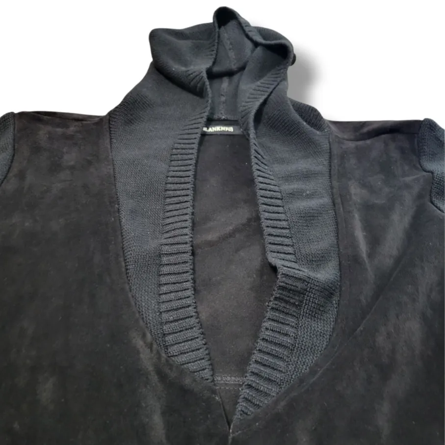 BlankNYC Jacket Size Large LG Cardigan Sweater High Low Jacket Hooded Fuax Suede Jacket - Image 4