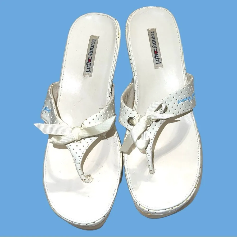 Tommy girl awesome white sandals with 3.5” wedges! - Image 3