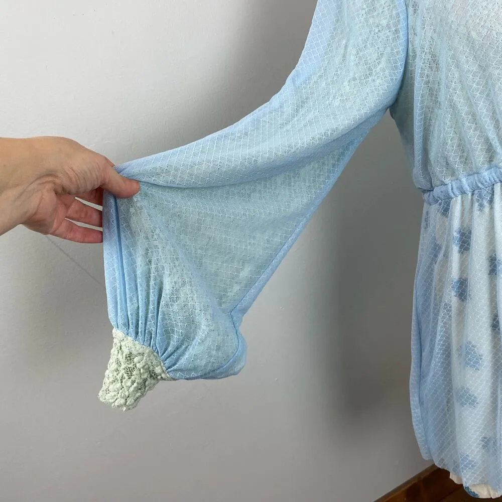 We are HAH Blue Make it a Double Reversible Lace Robe Medium Hot As Hell - Image 7