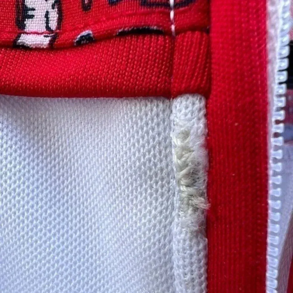 Izod Women's Size M Shirt Short Sleeve White Red 1/4 Zip Golf Collarless‎ Flaw​​ - Image 4