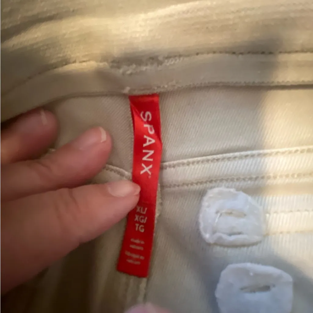 SPANX Stretch Twill Cropped Wide Leg Pant - Bone - XL - Image 4