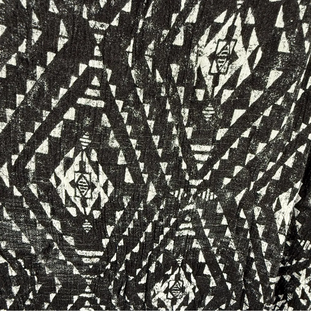 Y2K Mudd Black‎ & White Geometric Print Sleeveless Front Slit Maxi Dress Sz XL - Image 9