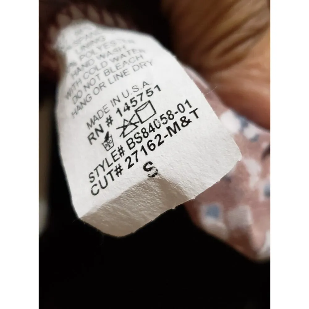 Dress Up Women's Brown Floral 100% Polyester V-Neck Long Sleeve Bodysuit Small - Image 9