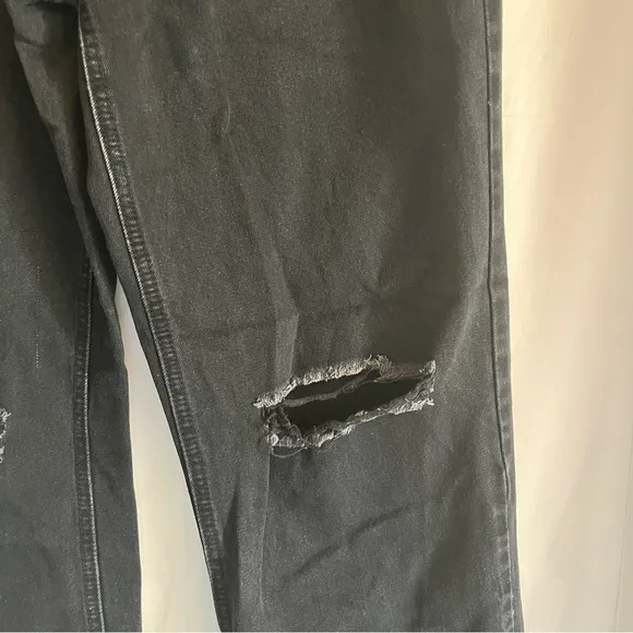 YMI Black Denim‎ Jeans Junior Size 9 High Rise Wide Leg Hipster Punk Edgy Grunge - Image 3