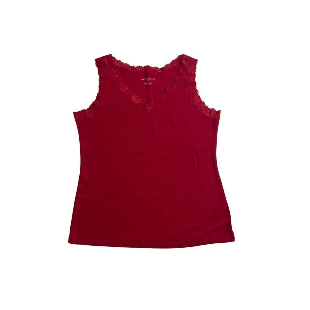 Karen Scott Lace-Patch V-Neck Tank top size M - Image 6