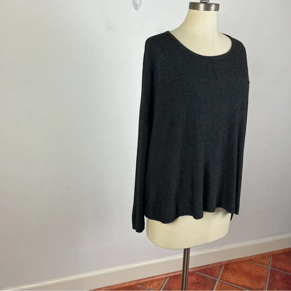 Eileen Fisher Grey Viscose Blend Long Sleeve - Image 2