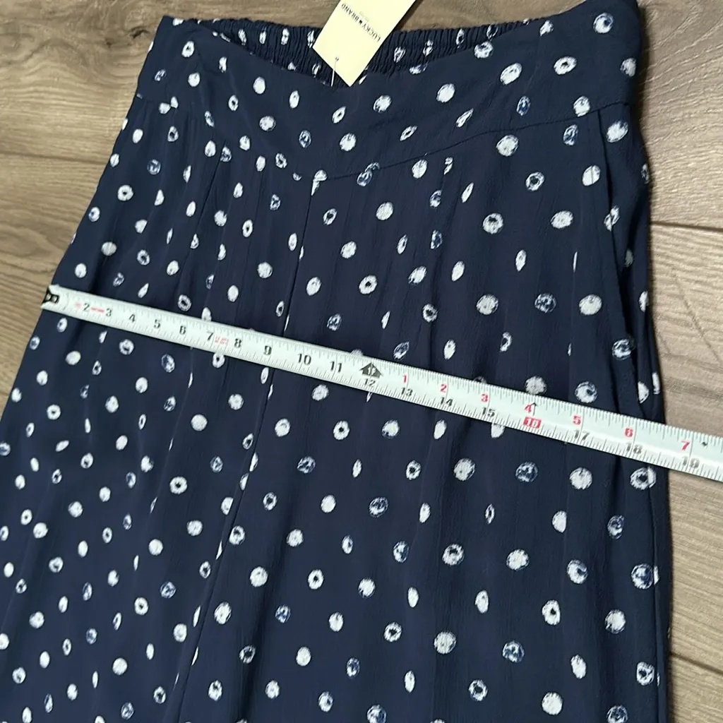 Lucky Brand High Rise Wide Leg Palazzo Pants Blue‎ White Size Large - Image 8