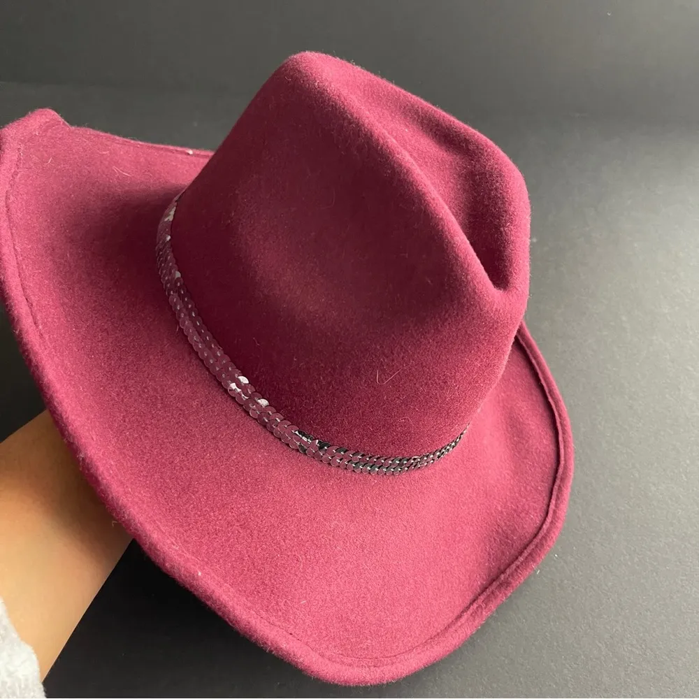 SCALA | Burgundy Wool Wire Brim Fedora Hat - Image 4