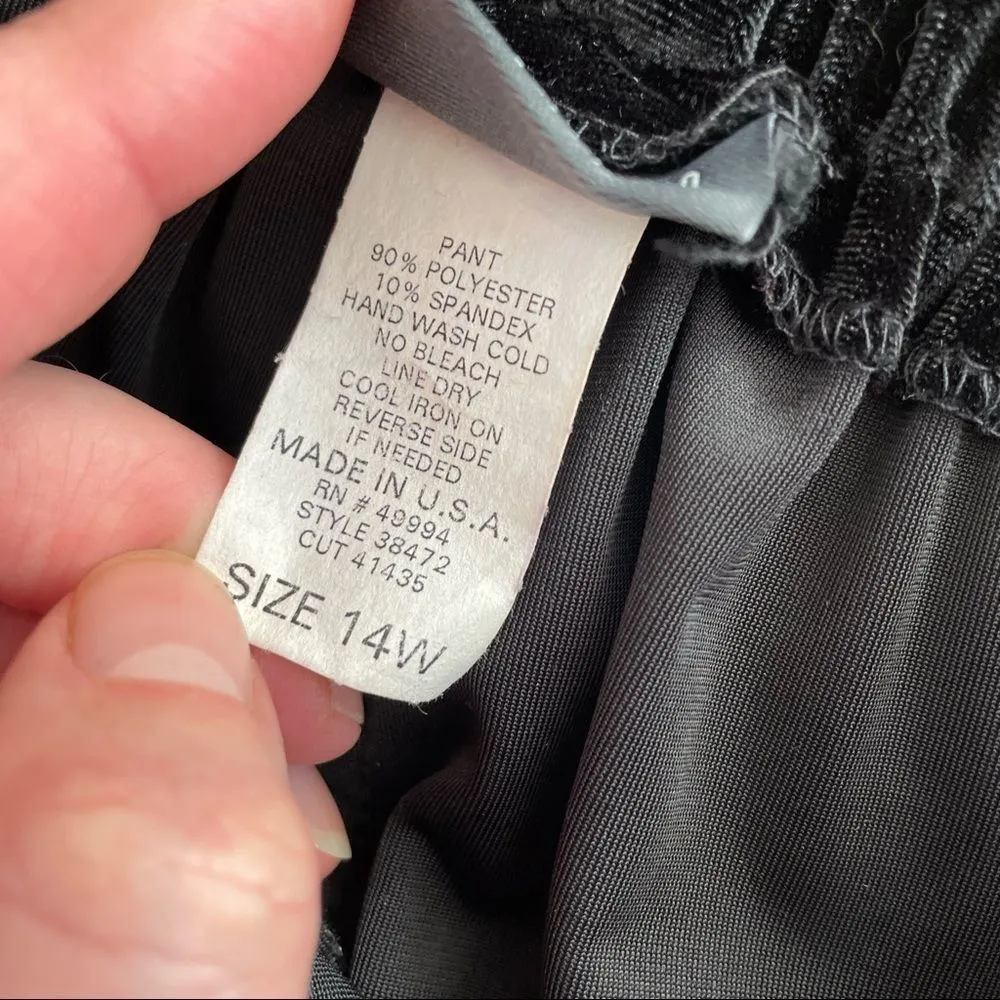 Dress Barn Collection Jacket Shell Combo Pull On Velvet Pants 14W - Image 7