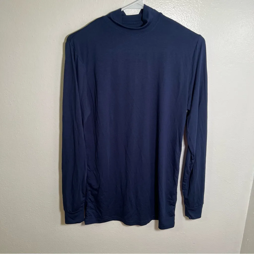 32 Degrees Cozy Heat Mock-Neck Top Navy Blue S - Image 2