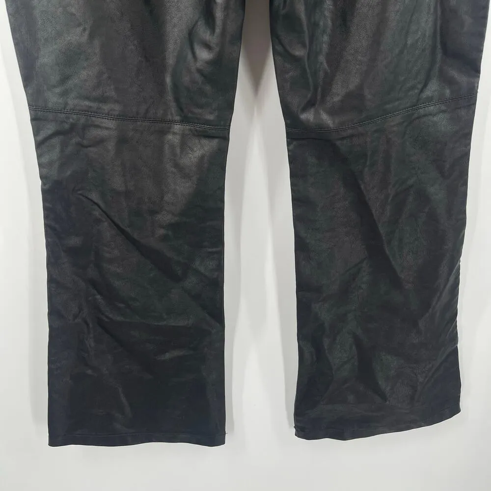 FREE PEOPLE Faux Leather Pants Size 10 Sasha Cropped Crop Black Vegan Flare NWT - Image 10