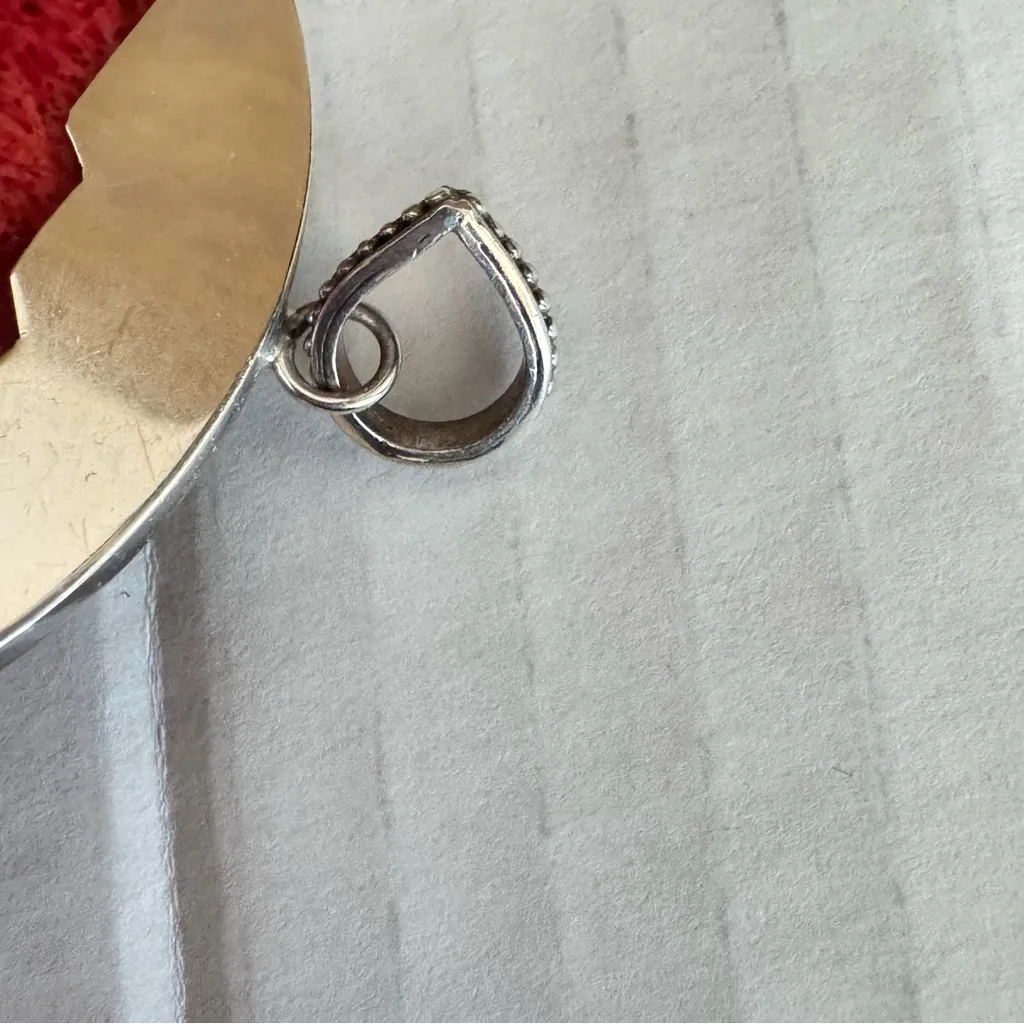 Dolphin Necklace Pendant‎ Red Sponge Coral And Sterling Silver Large Round - Image 6