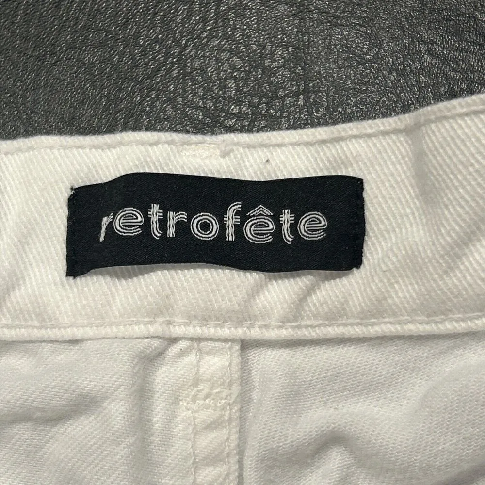 Retrofete Jeans Womens 25 X 31 Chris White Distressed Straight Leg Italy - Image 4