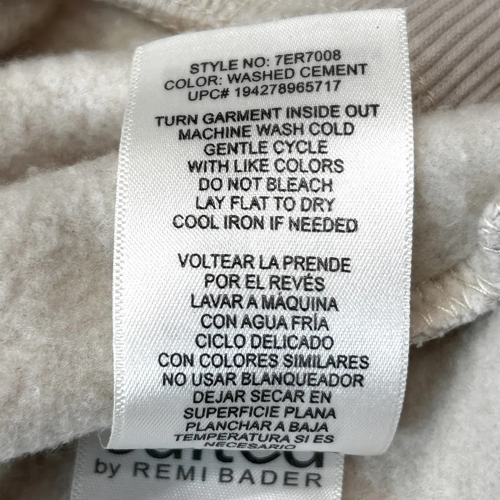 Edited by Remi Bader Washed Cement Fleece Sweatshirt Hoodie XS NWT Gift ready Tan - Image 10