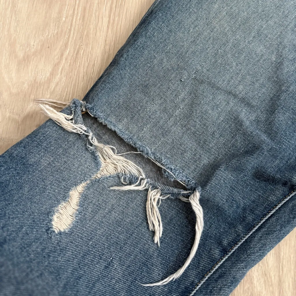 J. Crew Slouchy Boyfriend Distressed Jeans | Medium Blue Classic Denim Wash | 25 - Image 5