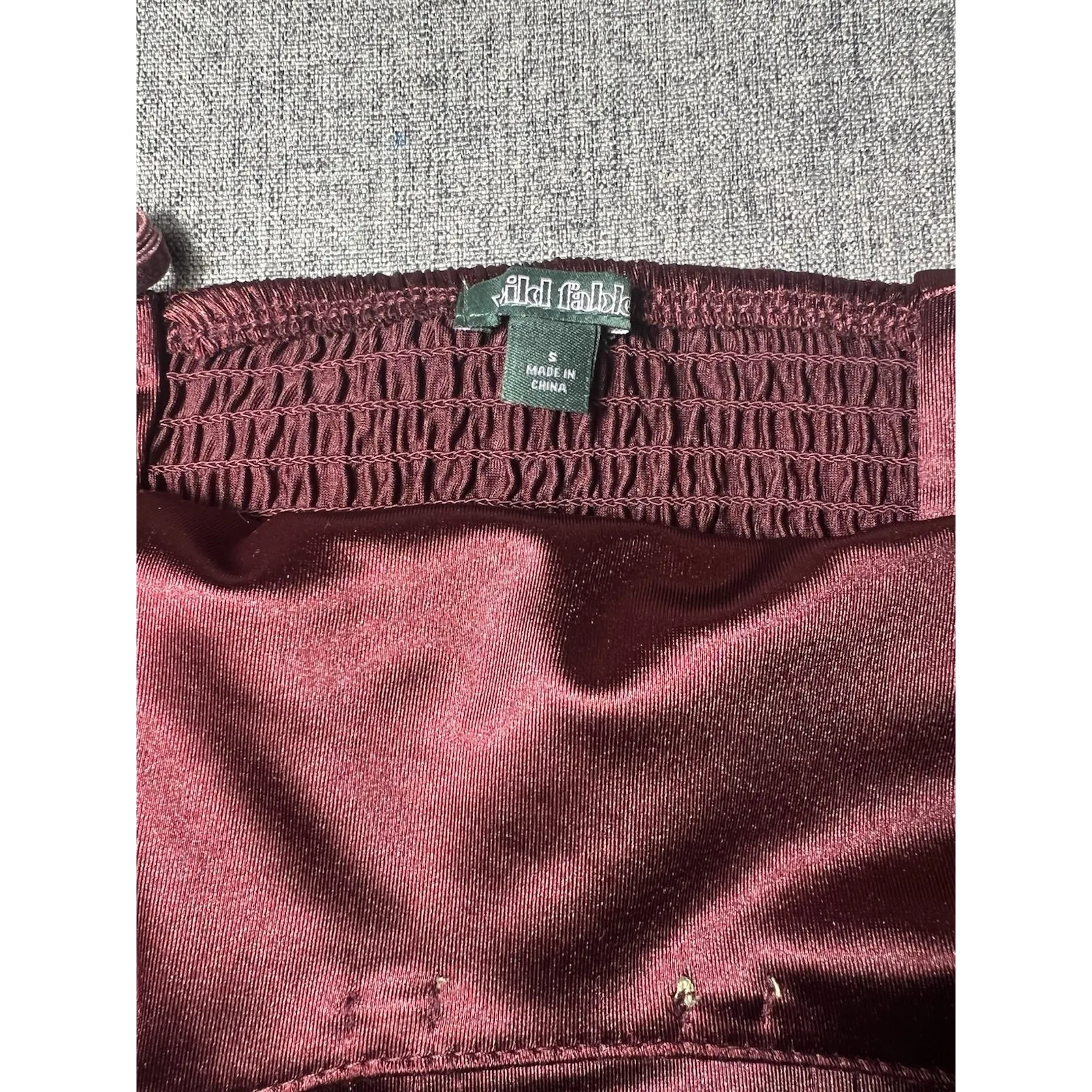 Wild Fable Women's Size S Rosette Satin Corset‎ Tank Top Burgundy - Image 2