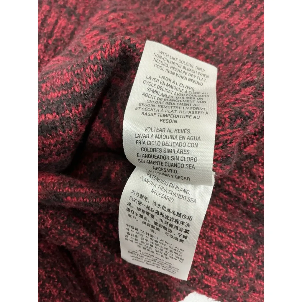 Womans Style & Co Red Black Pullover Long Sleeve Sweater Medium - Image 5