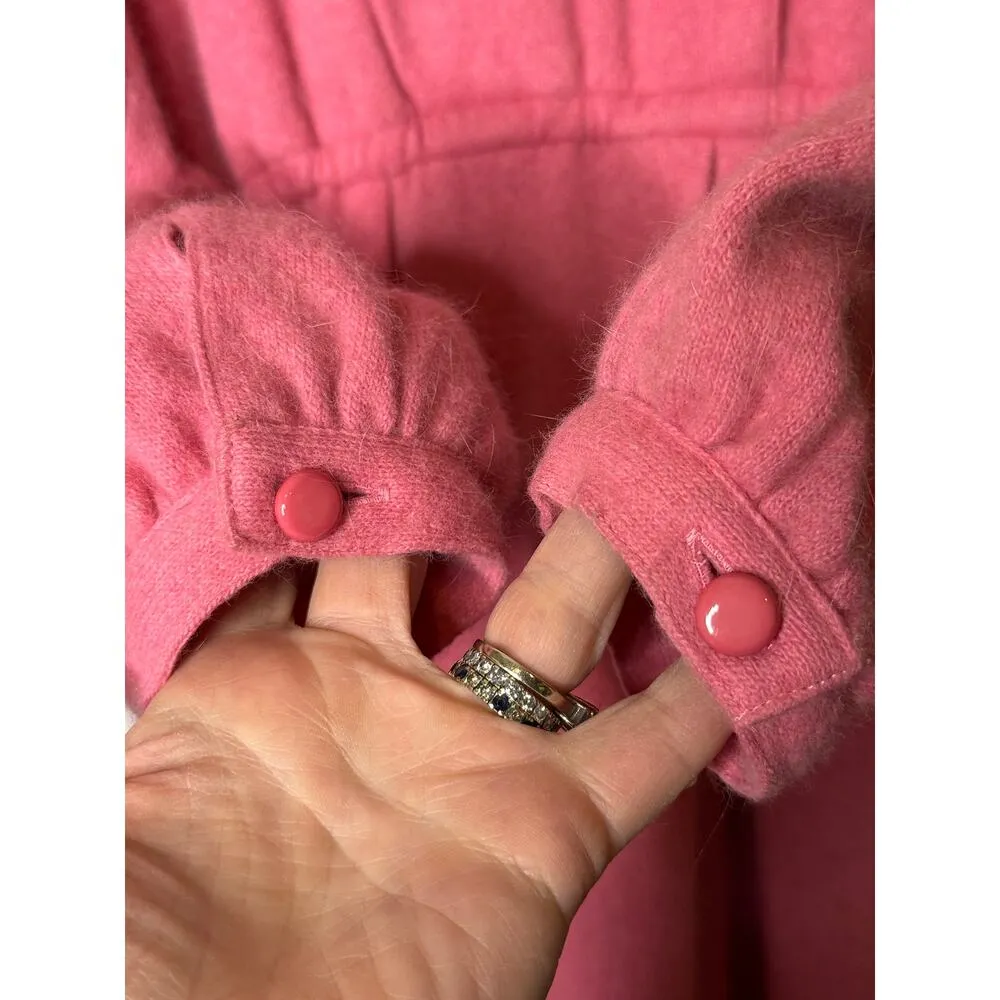 Vintage Retro 40's Pink Angora dress removable gray tie Merry Devil size Medium - Image 11