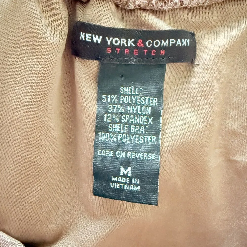 VTG New York & Co Y2K Animal Print Cowl Neck Strappy Velvet Party Top Sz M - Image 3