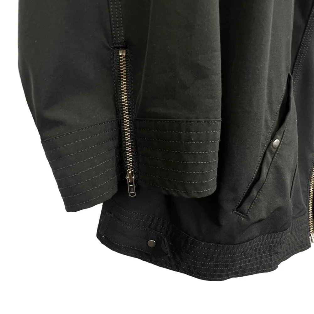 Zenergy by Chico's Zip Jacket Black Size Med Size 2 Lightweight Full Zip Hood - Image 7