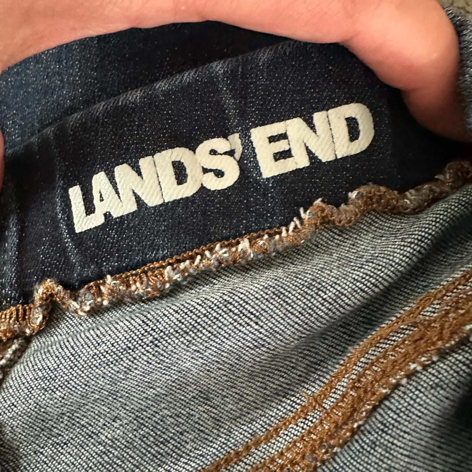 Land Ends Womens size 2 Mid Rise Pull On Skinny Jeans Jegging - Image 8