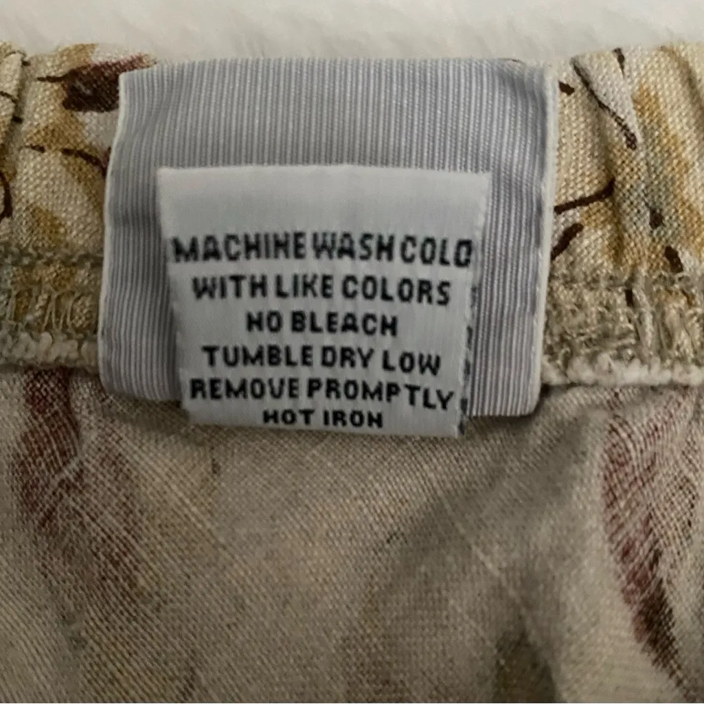 TSD Two Star Dog Floral Linen Maxi Skirt Boho Cottagecore Elastic Waist Size M - Image 5