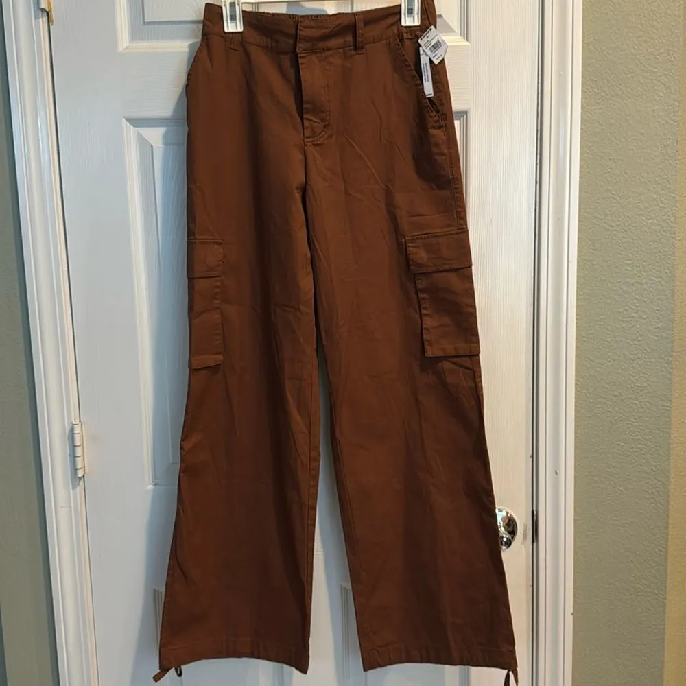 RSQ Womens Cargo Smock Waist Tie Jogger Pants Copper Color Size M - Image 2