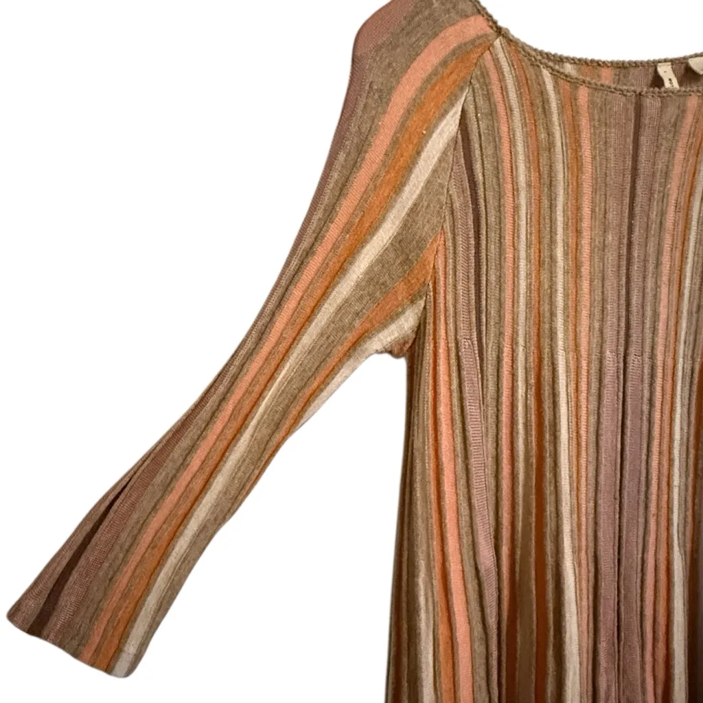 Anthropologie Moth Nora Sweater Dress Striped Boho Knit Long Sleeve Lined Sz Med - Image 3