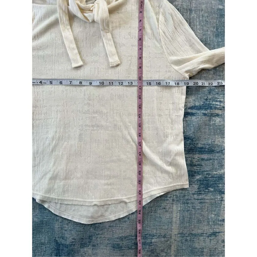 NWT! Twenty Off White Lightweight Textured Burnout Hoodie Medium - Image 6