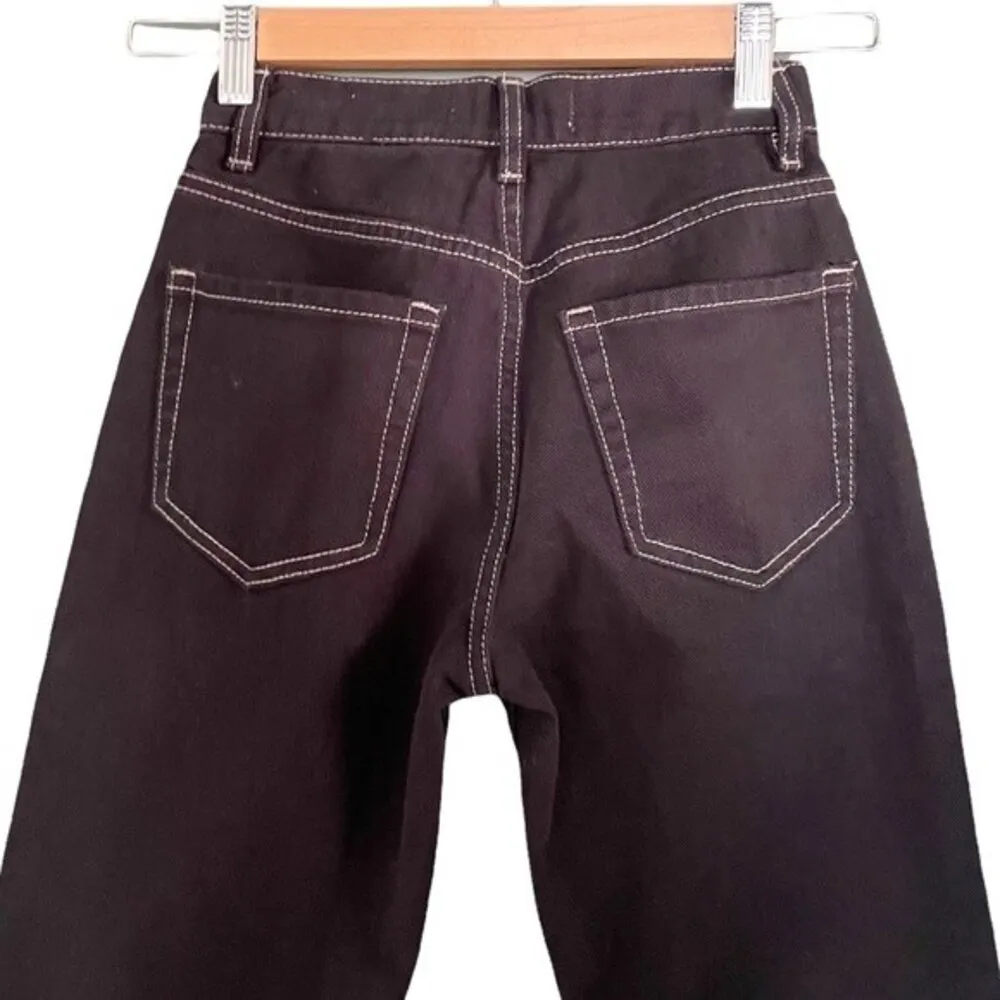 PacSun Jeans Vintage Icon 90s Y2K High Rise Raw Hem Black Wash Women’s Size 22 - Image 4