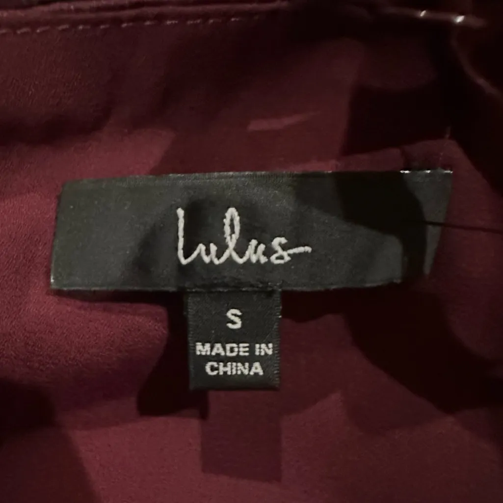 Lulus Ode To Love Burgundy Satin Maxi Dress Slit Formal Bridesmaid Small NWT - Image 8