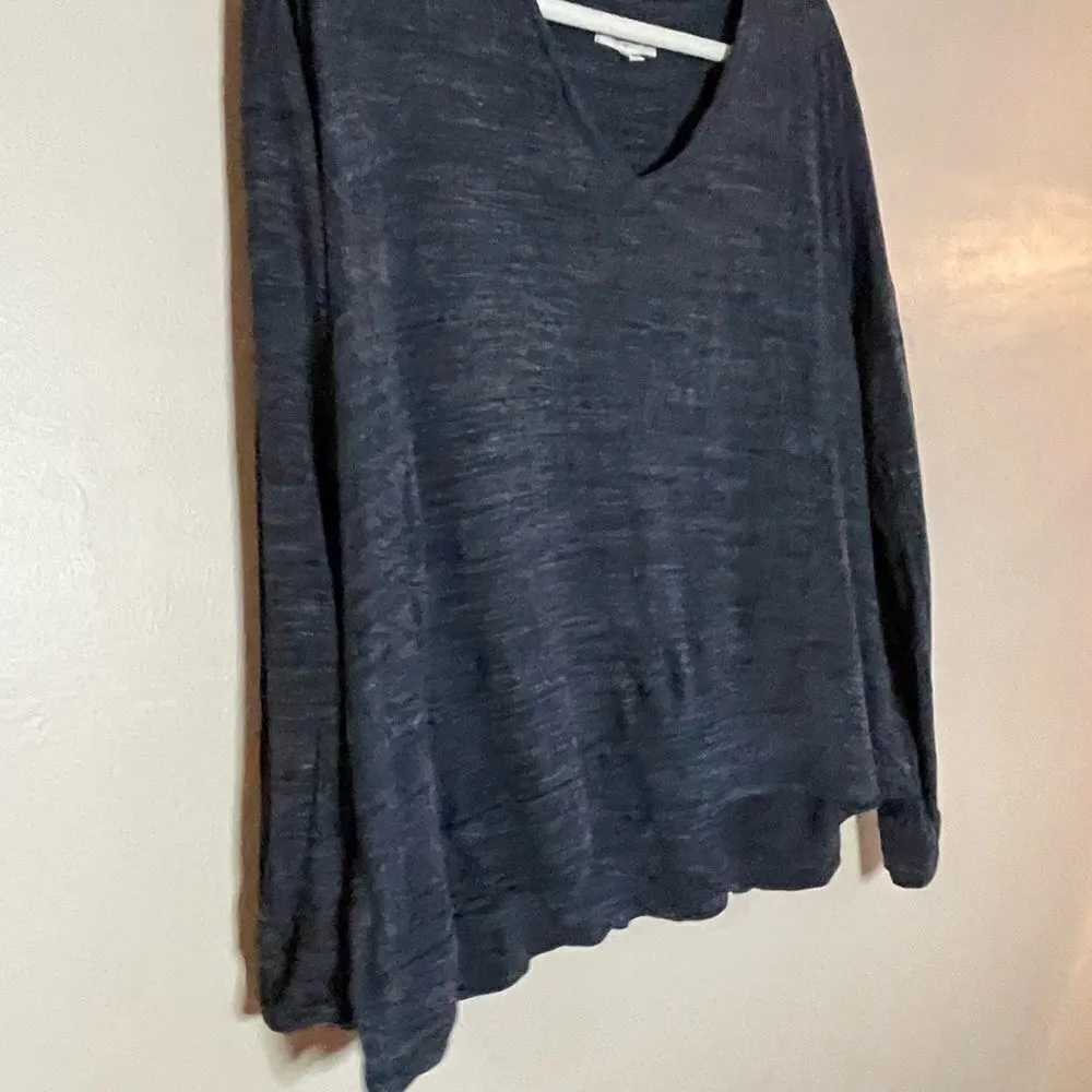 Madewell charcoal gray Vneck  soft casual shirt sz L - Image 11