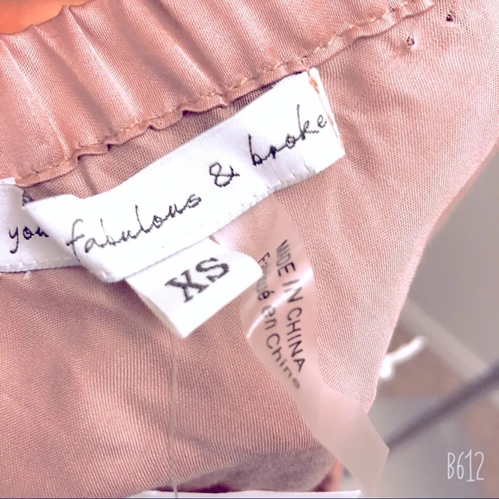 YFB Slip Satin-Effect Midi Skirt Rose Peach Size XS New with Tag - Image 7