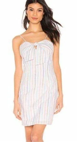 Cupcakes & Cashmere x Revolve Soleil Striped Mini Dress in Optic White Size 4 - Image 1