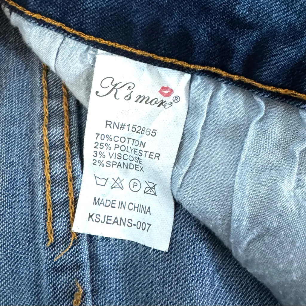 K’S MORE distressed blue denim jeans, juniors size 5 - Image 6