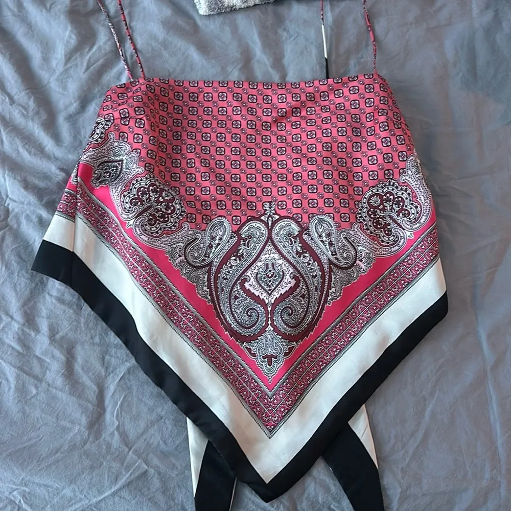 ZARA  Pink Bandana Scarf Top - Image 3
