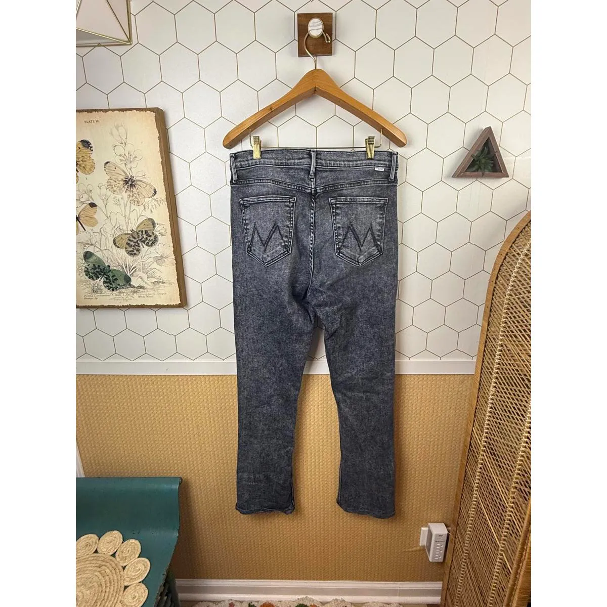 Mother Denim High Waist Flare Runaway Jeans in Gray Train Stops Wash - Size - 31 - Image 6