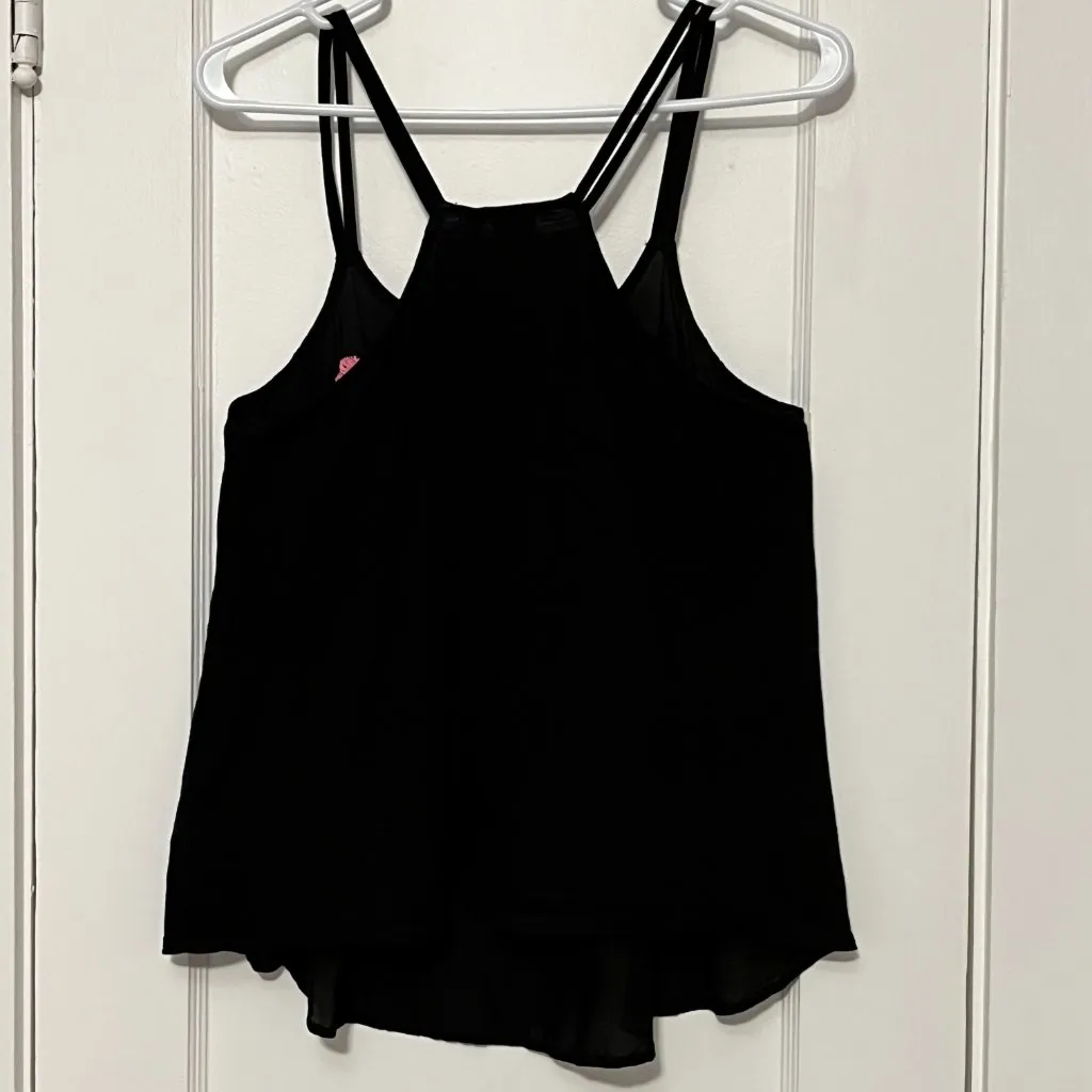 Akemi + Kin anthropologie brand sheer black dark floral racerback tank size XS - Image 7
