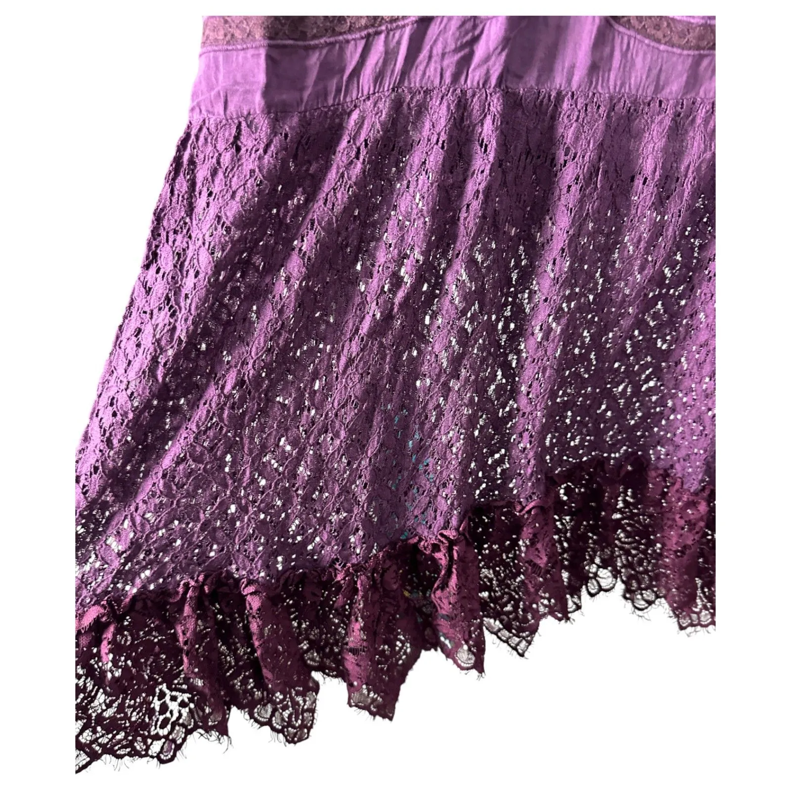 Indigo Thread Co. Purple Lace Fairy Ethereal Long Sleeve Mini Dress Medium NEW - Image 4