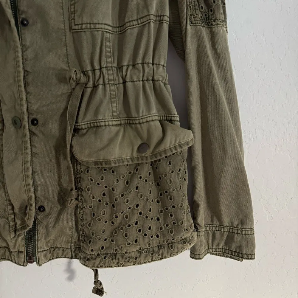 Anthropologie Hei Hei Marais Eyelet Anorak Green Cargo Jacket - Image 7