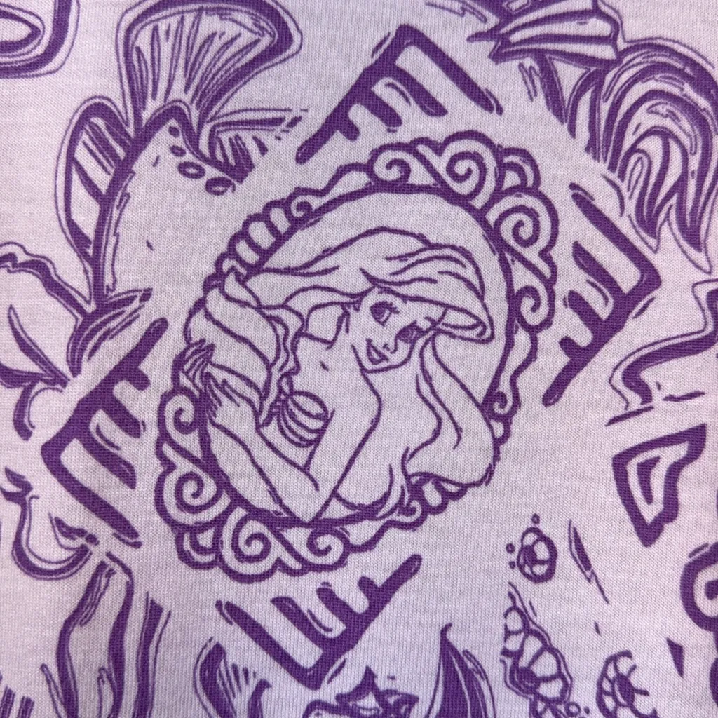 Lularoe Disney Randy Ariel Little Mermaid Baseball Tee Shirt Size 2XL EUC #5685 - Image 5