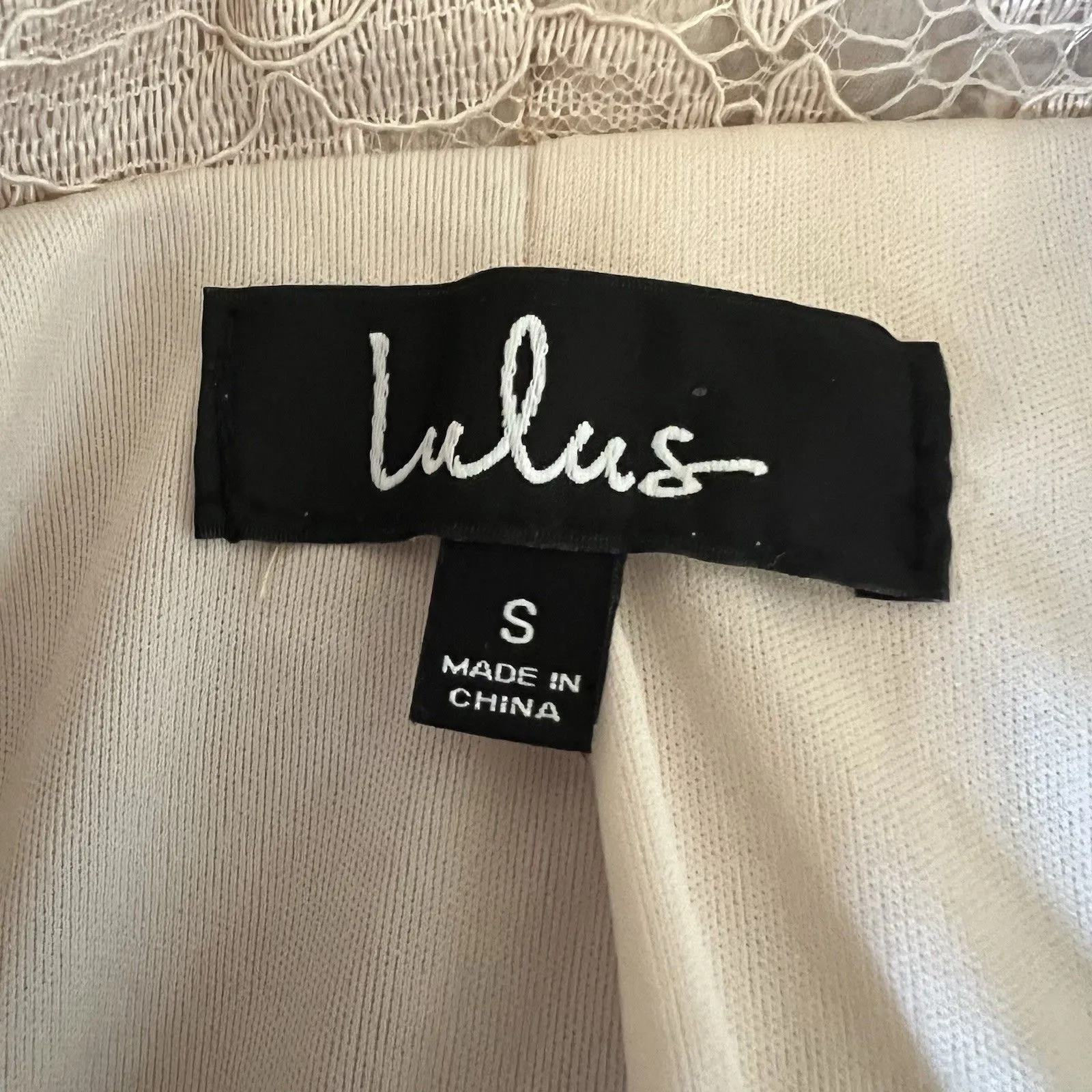 Lulus Double Breasted Dress Size Small Beige Ronan Lace Mini‎ Cocktails Party - Image 3