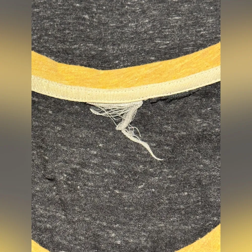 EUC Harley Davidson Gray and Yellow Embroidered Raglan Button Down Tee size L - Image 12