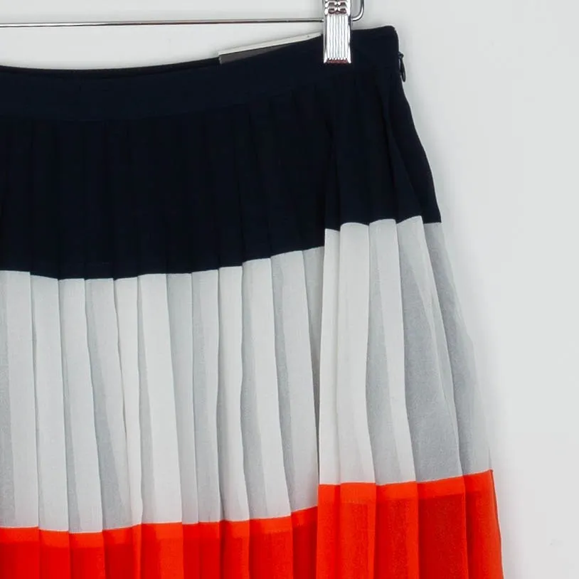NWT Banana Republic Womens Pleated Skirt Size 4 Colorblock Party Office Work - Image 2