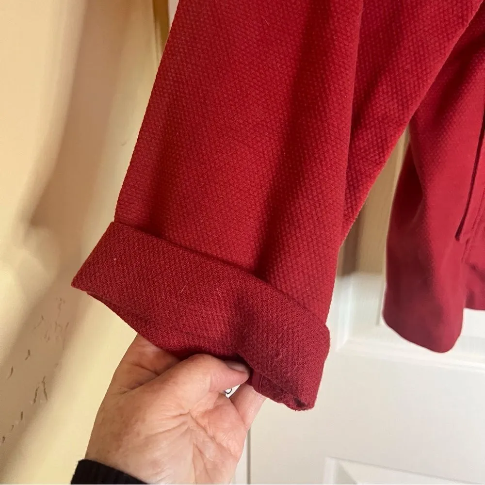 Eileen Fisher Women’s Button Up Light Weight Jacket Cherry Red Size Large Career - Image 6