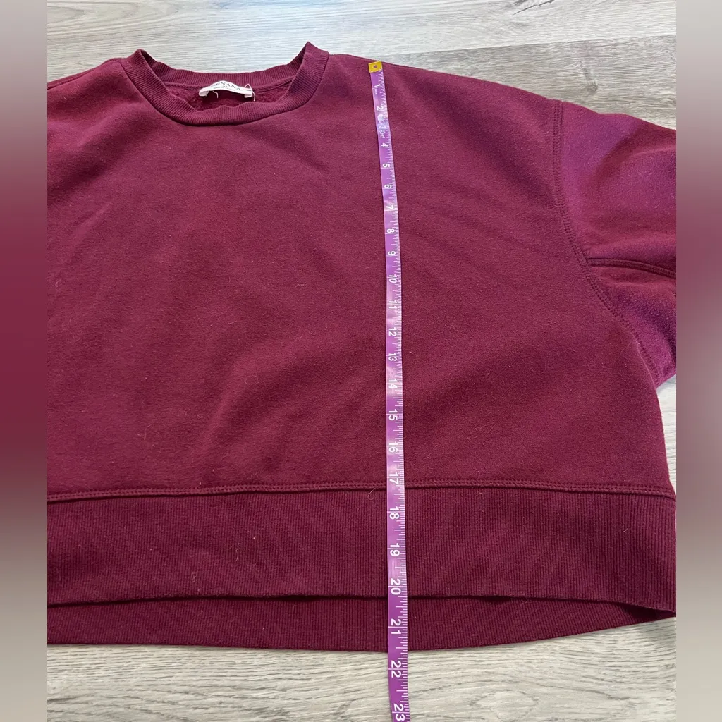 Zenana Cropped Sweatshirt with Balloon Sleeve arms size XL - Image 6