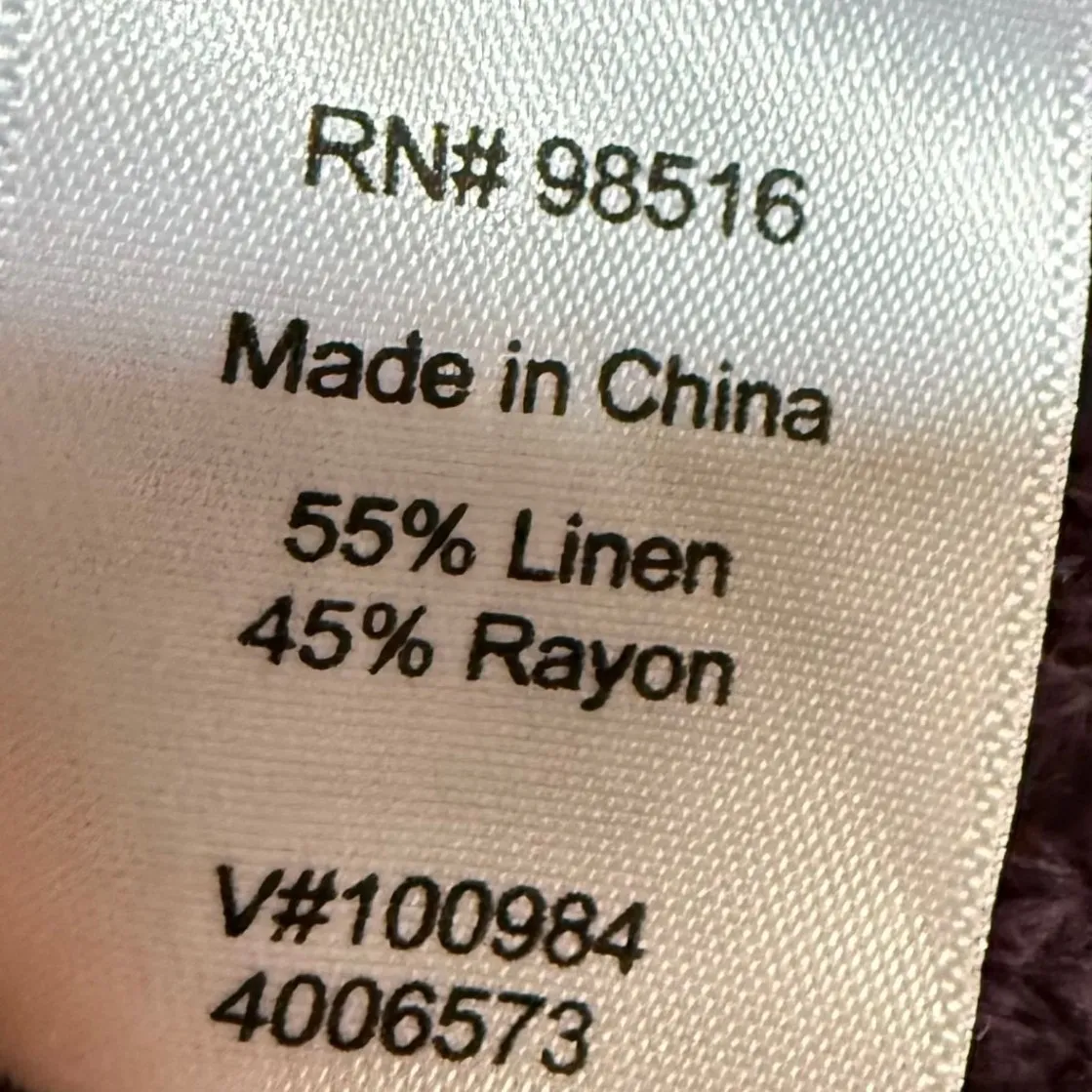 Coldwater Creek 1X Purple Linen Knitted Open Front Cardigan Kimono Coverup Beach - Image 9